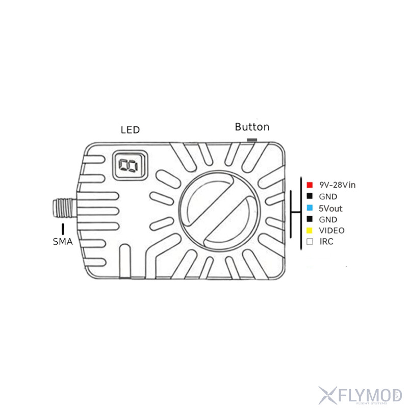Відеопередавач TX8904 9 1G 4W VTX на 64 канали wiring підключення