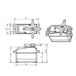 Цифровий сервопривід DS51150-12V з металевим редуктором креслення drawing
