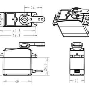 Цифровий сервопривід DSServo BLS3225 з металевим редуктором креслення drawing