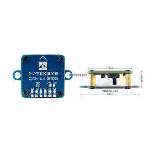 Магнітометр Matek CAN-L4-3100 RM3100 dimensions розмір