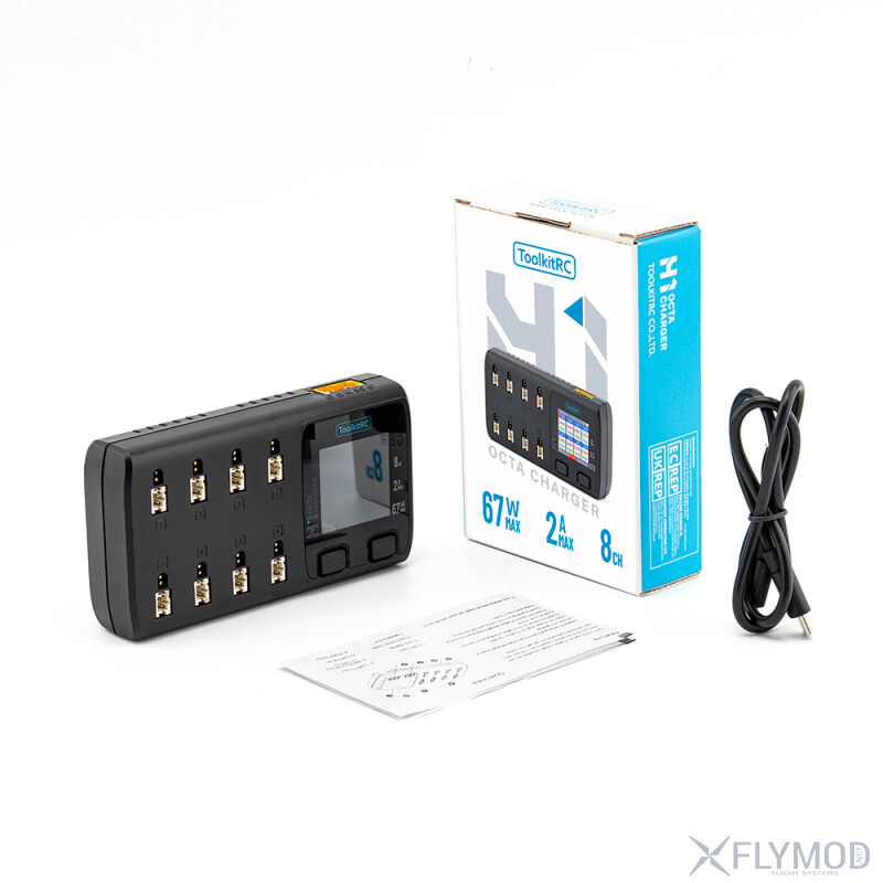 Зарядний пристрій ToolkitRC H1 67W 2A 1S package комплектація
