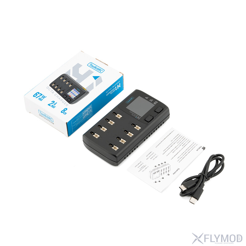 Зарядний пристрій ToolkitRC H1 67W 2A 1S package комплектація