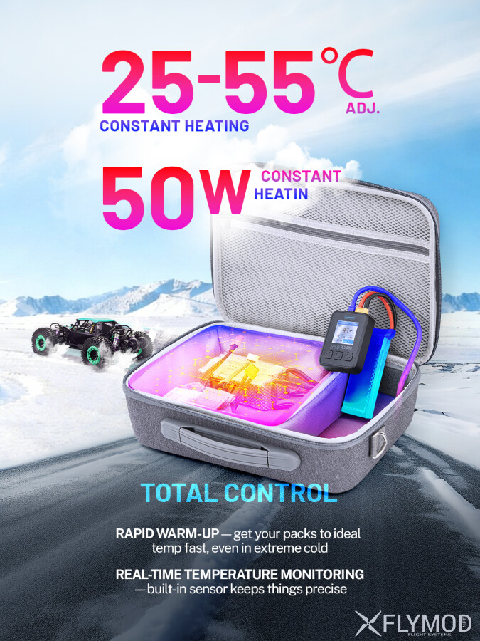Сумка для зберігання акумуляторів з підігрівом ToolkitRC B50 50W